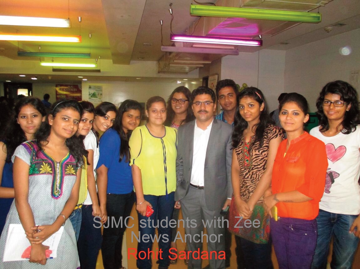 Sjmc Students With Zee News Anchor Rohit Sardana Ims Noida